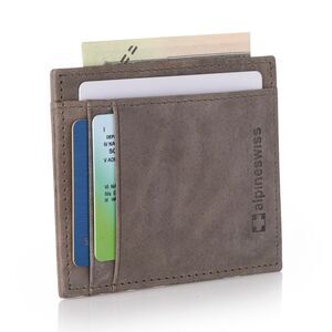 Alpine Swiss RFID Safe Front Pocket Wallet Leather Thin Minimalist ID Card Case